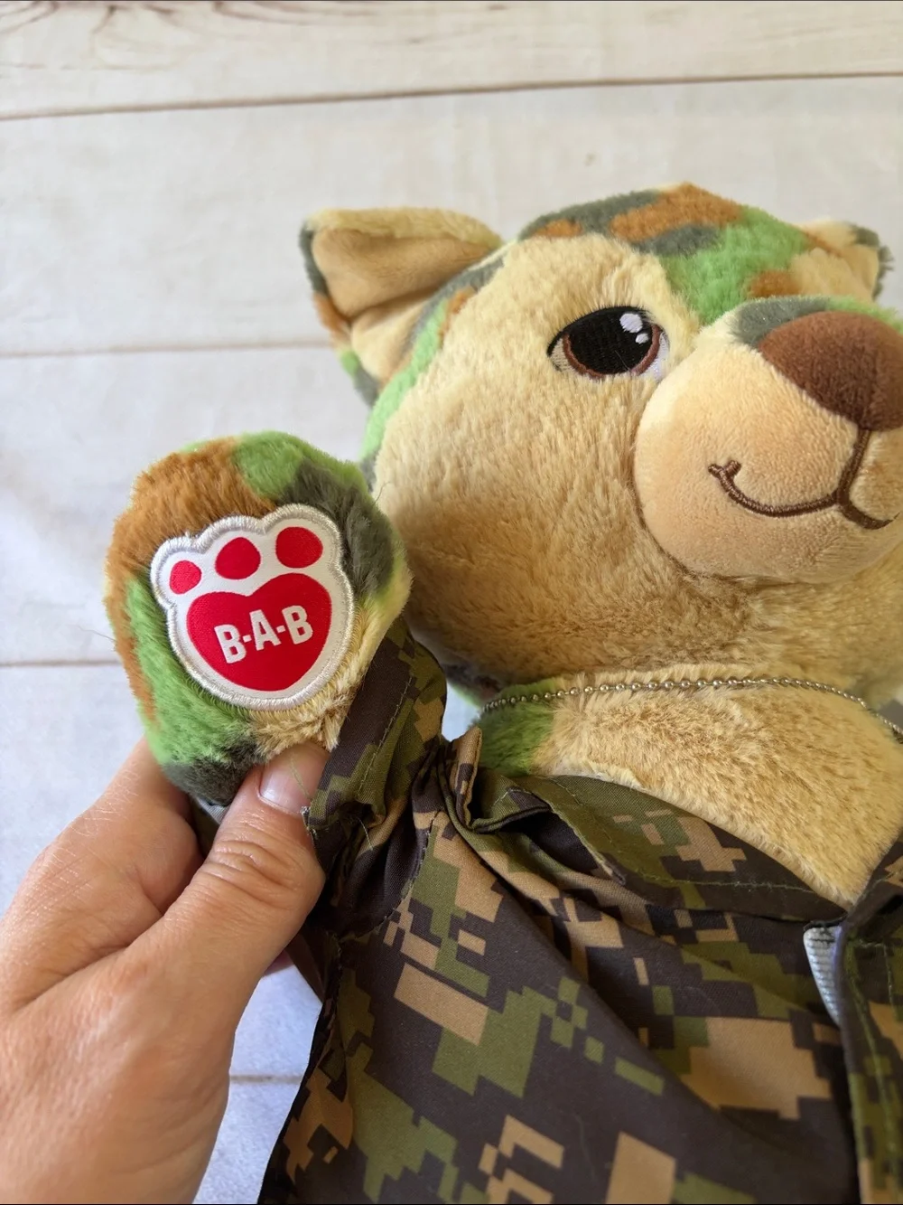 Build-A-Bear Wolf Plush Camouflage Soft Military Style